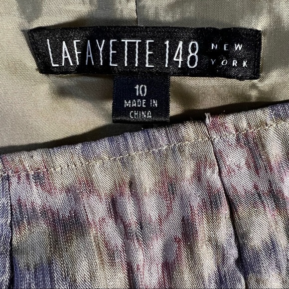 Lafayette 148 Women’s Formal Metallic Abstract Print Shimmering Midi Ski… - Picture 9 of 12